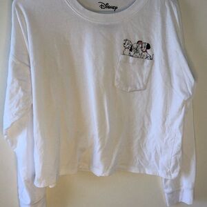 Cropped Disney White Long Sleeve Shirt